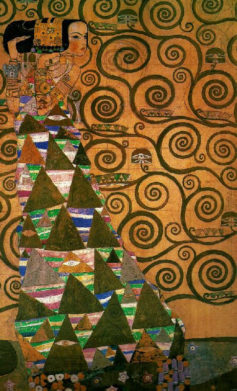 Gustav Klimt kartong for frisen i stoclet- palatset Norge oil painting art